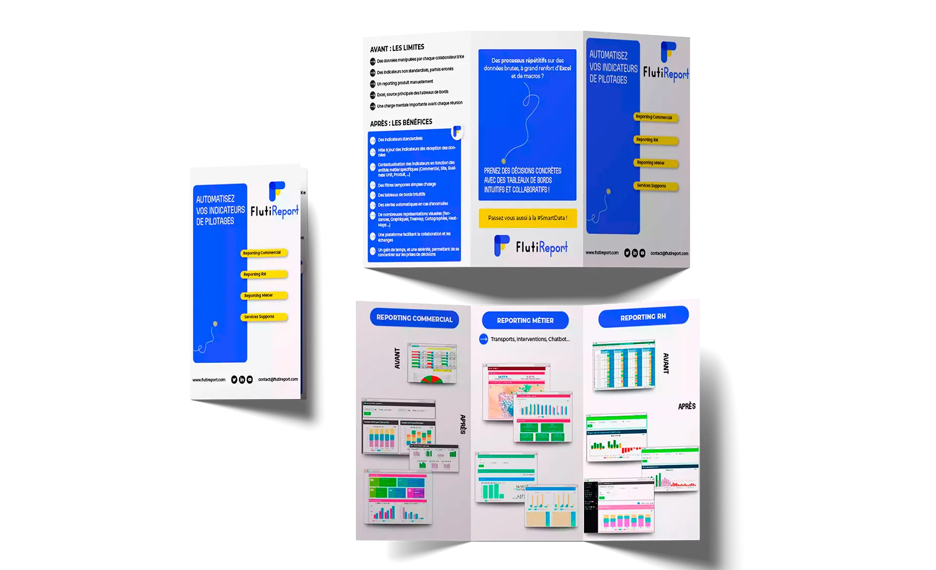 Image des dépliants réalisés pour FlutiReport